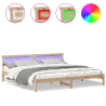 Estrutura da Cama com luzes de tira LED com cabeceira Castanho 180 x 200 cm 4