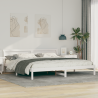 Estrutura da Cama com luzes de tira LED com cabeceira Branco 180 x 200 cm 1