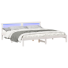 Estrutura da Cama com luzes de tira LED com cabeceira Branco 180 x 200 cm 3