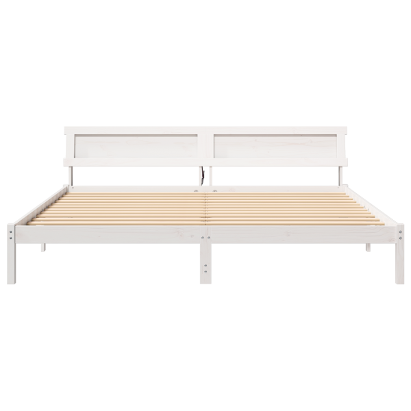 Estructura de cama Blanco 180 x 200 cm Madera de pino sólido M 5