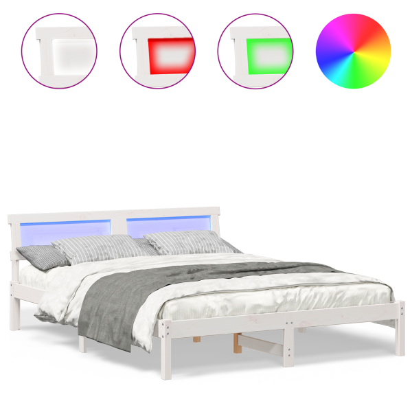 Estrutura da Cama Branco 160 x 200 cm Madeira de Pinheiro M 4