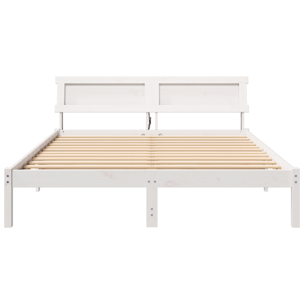 Estrutura da Cama Branco 160 x 200 cm Madeira de Pinheiro M 5
