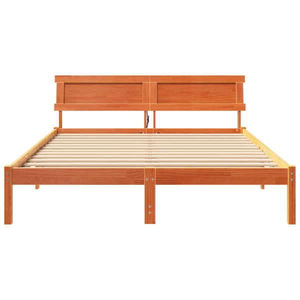 Estrutura da Cama Castanho-mel 160 x 200 cm Madeira de Pinheiro M 5
