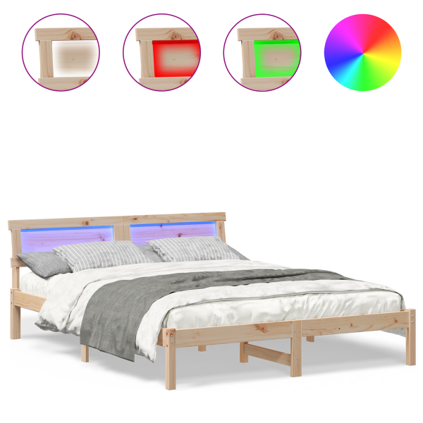 Estrutura da Cama Castanho 150 x 200 cm Madeira de Pinheiro M 4