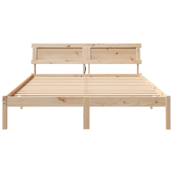 Estrutura da Cama Castanho 140 x 200 cm Madeira de Pinheiro M 5