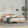 Estrutura da Cama Castanho 140 x 190 cm Madeira de Pinheiro 1