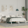 Estrutura da Cama Branco 120 x 190 cm Madeira de Pinheiro 1