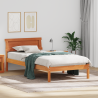 Cama con marco de cera marrón Marrón cera 90 x 200 cm 1