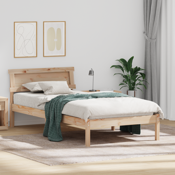 Estructura de cama Marrón 90 x 190 cm Madera de pino sólido D