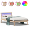 Estrutura da Cama com luzes de tira LED com cabeceira Castanho 90 x 190 cm 4