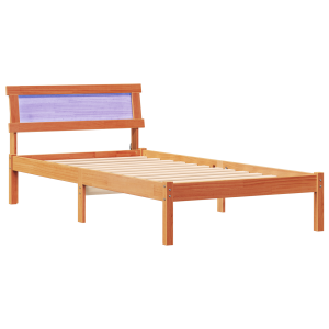 Estructura de cama Marrón cera 75 x 190 cm Madera de pino H