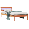 Estrutura da Cama Castanho-mel 75 x 190 cm Madeira de Pinheiro 3
