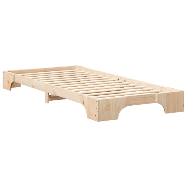 Estrutura de cama de chão Castanho 80 x 210 cm madeira M 2
