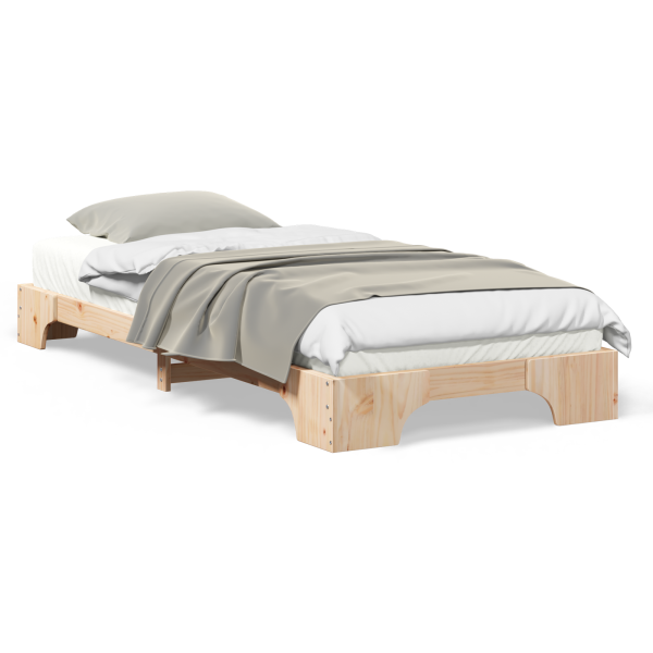 Estrutura de cama de chão Castanho 80 x 210 cm madeira M 4