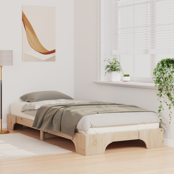 Estructura de cama con almacenamiento Marrón 80 x 210 cm Madera M 5
