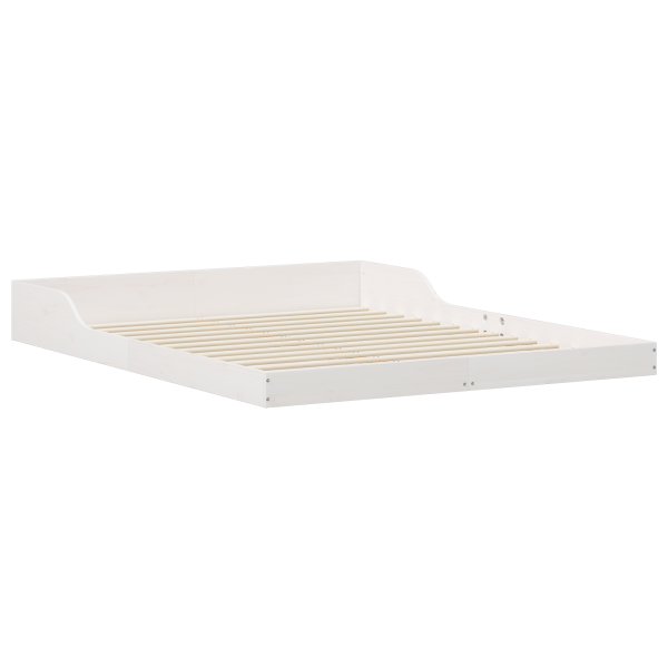 Estrutura da Cama Branco 150 x 200 cm Madeira de pinho maciça M 2