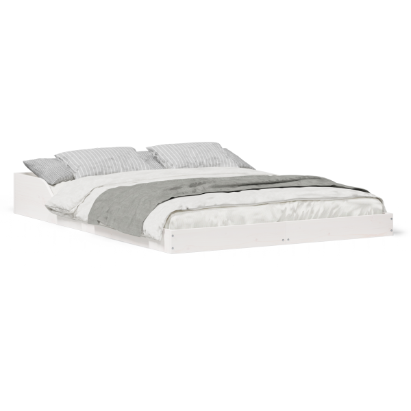 Estrutura da Cama Branco 120 x 200 cm Madeira de pinho maciça M 4