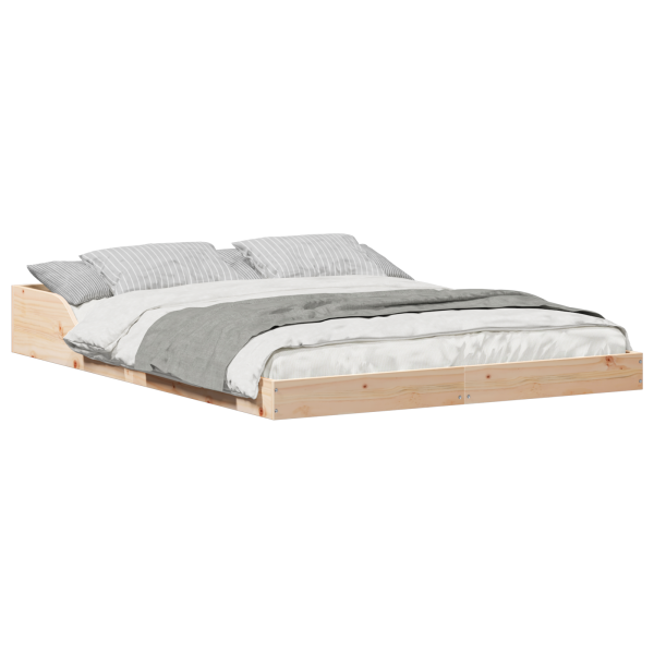 Estructura de cama Marrón 135 x 190 cm Madera maciza de pino M 3