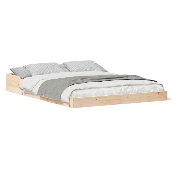 Estrutura da Cama Castanho 135 x 190 cm Madeira de pinho maciça M 4