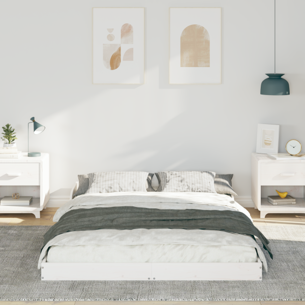 Estructura de cama Blanco 120 x 190 cm Madera de pino M 5