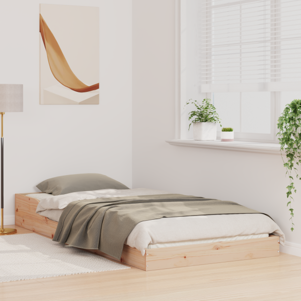 Estructura de cama Marrón 90 x 210 cm Madera maciza de pino M 5
