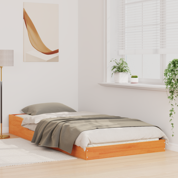 Estructura de cama Marrón cera 90 x 210 cm M 5