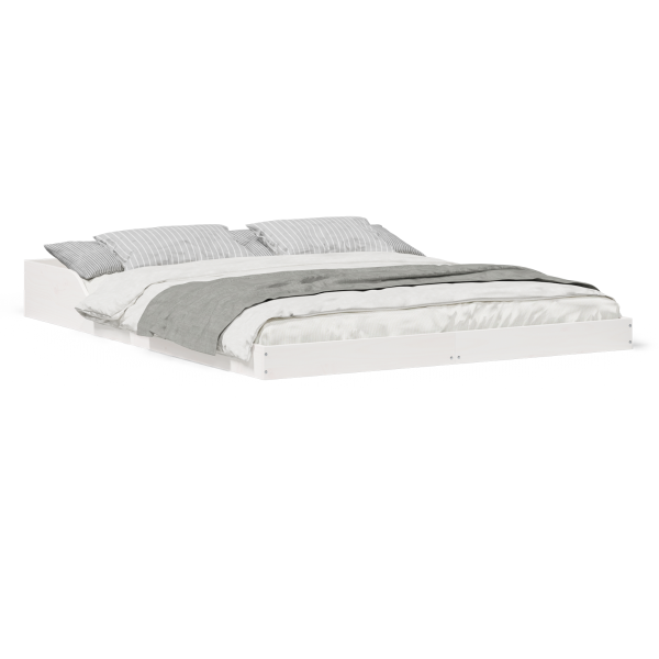 Estructura de cama Blanco 140 x 210 cm Madera maciza de pino M 4