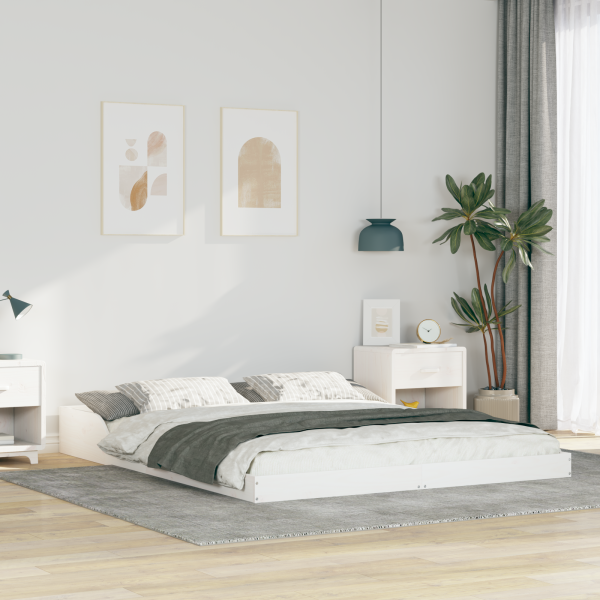 Estructura de cama Blanco 160 x 210 cm Madera maciza de pino D