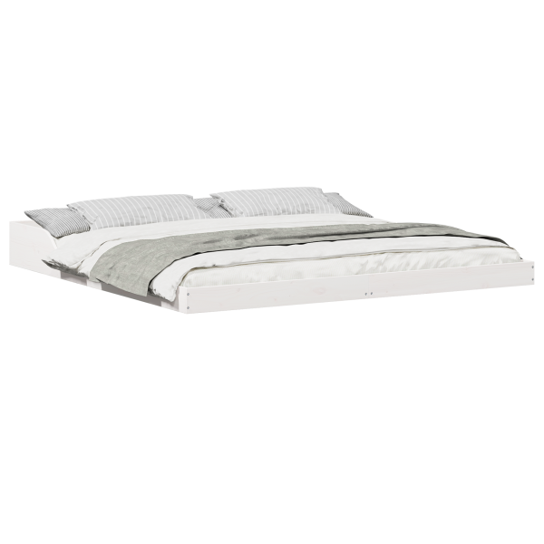 Estrutura da Cama Branco 180 x 210 cm Madeira de pinho maciça M 3