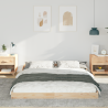 Estructura de cama Marrón 140 x 220 cm Madera maciza de pino 5
