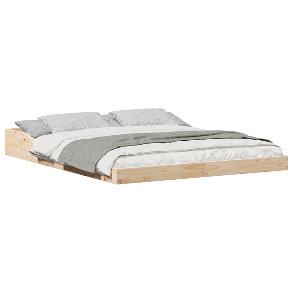 Estrutura da Cama Castanho 160 x 220 cm Madeira de pinho maciça M 3