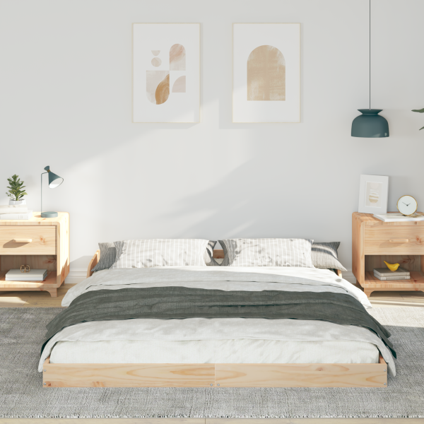 Estrutura da Cama Castanho 160 x 220 cm Madeira de pinho maciça M 5