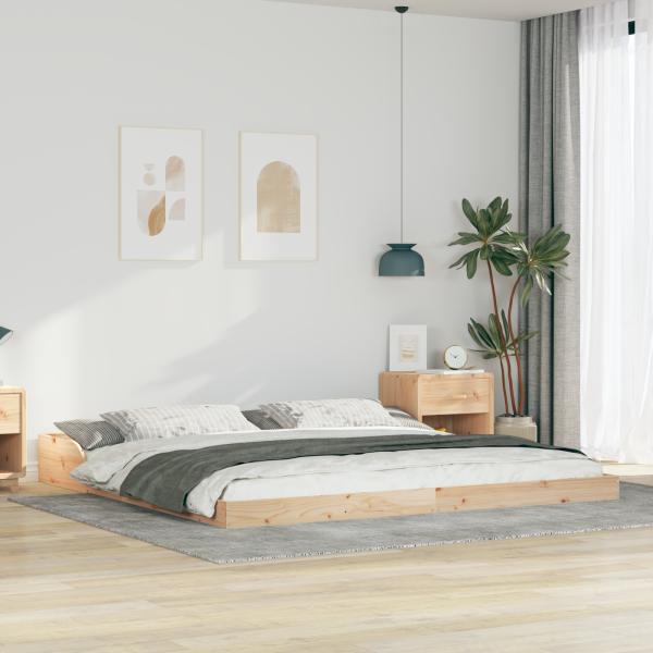 Estructura de cama Marrón 180 x 220 cm Madera maciza de pino D