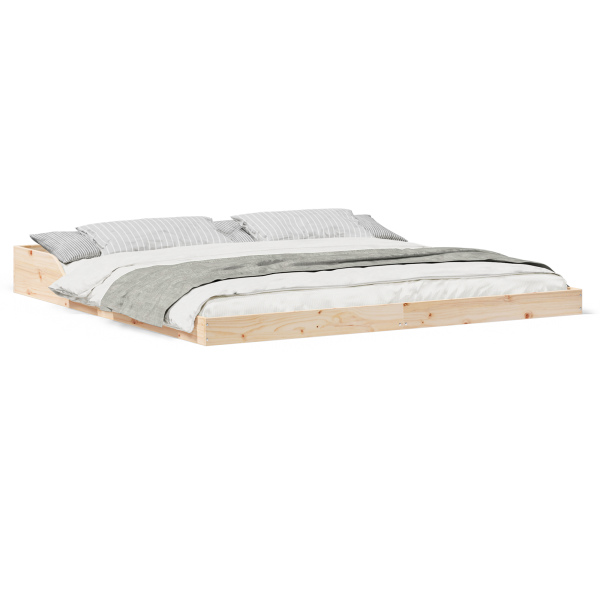 Estructura de cama Marrón 180 x 220 cm Madera maciza de pino M 4
