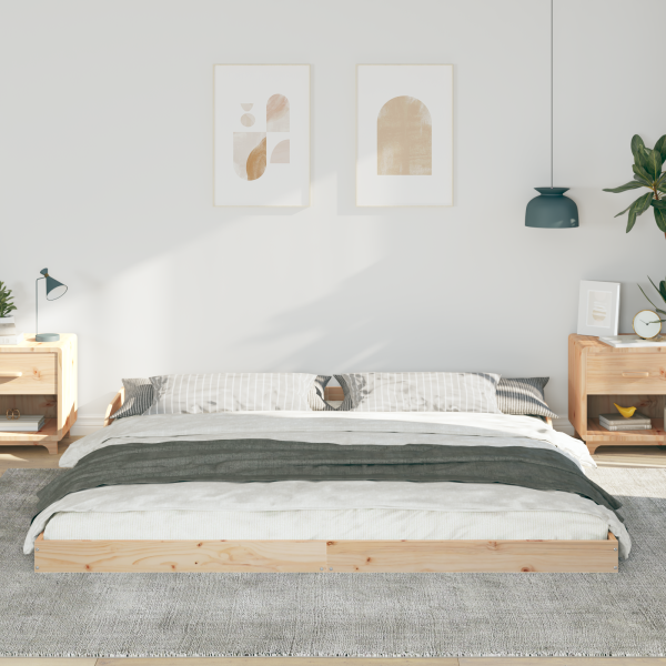 Estructura de cama Marrón 180 x 220 cm Madera maciza de pino M 5