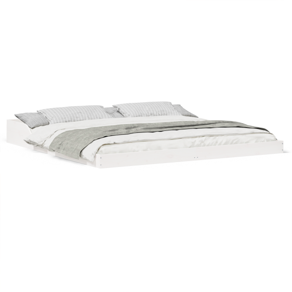 Estructura de cama Blanco 200 x 220 cm Madera maciza de pino M 4