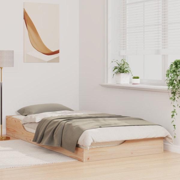 Estrutura de cama de chão Castanho 80 x 200 cm M 5