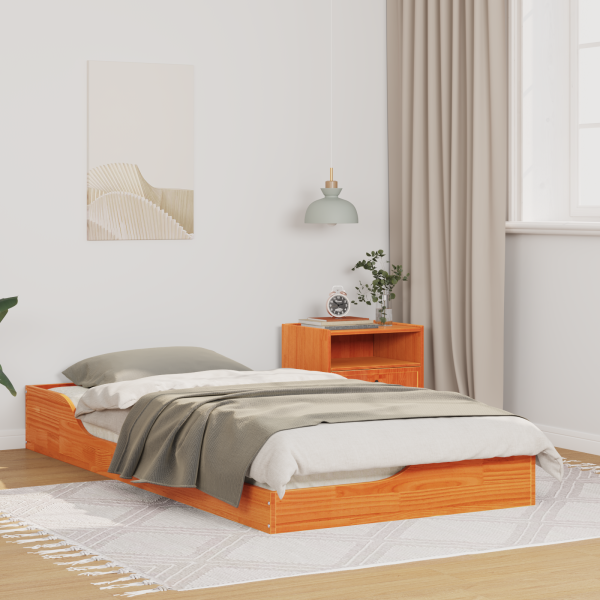 Estructura de cama Marrón cera 90 x 190 cm D