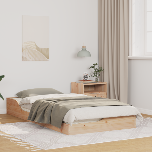 Estructura de cama Marrón 75 x 190 cm Madera de pino sólido D
