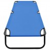 Tumbona plegable acero azul 5