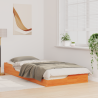 Estrutura de cama de chão Castanho-mel 80 x 210 cm 5