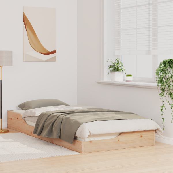 Estrutura de cama de chão Castanho 90 x 210 cm M 5