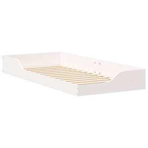 Estrutura de cama de chão Branco 90 x 210 cm Madeira H
