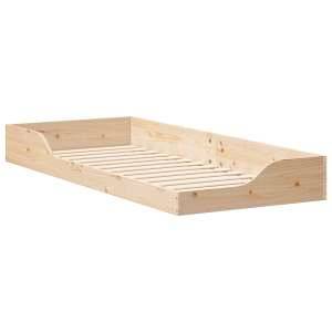 Estrutura de cama de chão Castanho 80 x 220 cm H
