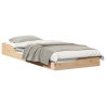 Estrutura de cama de chão Castanho 100 x 220 cm 3