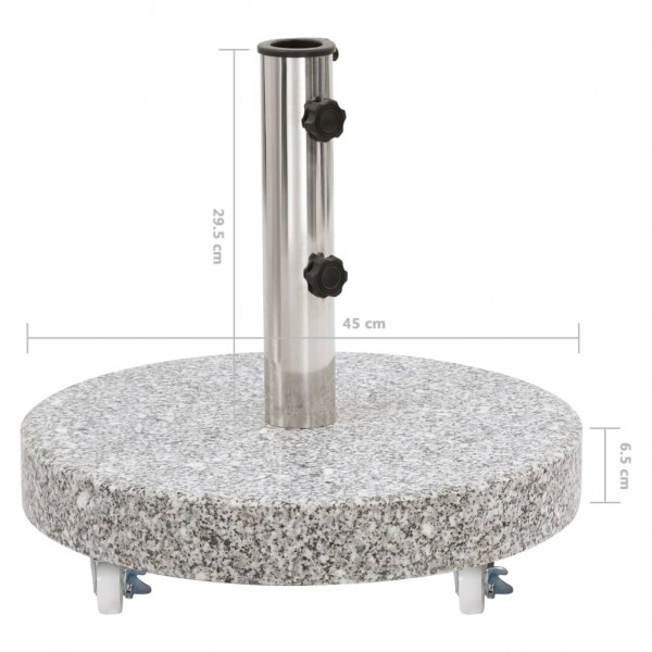 Base de sombrilla redonda de granito gris 30 kg M 5