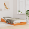 Estrutura de cama de chão Castanho-mel 100 x 220 cm 5