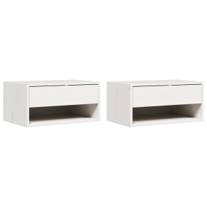 Mesa de Cabeceira Montada na Parede com gaveta 2 pcs Branco H