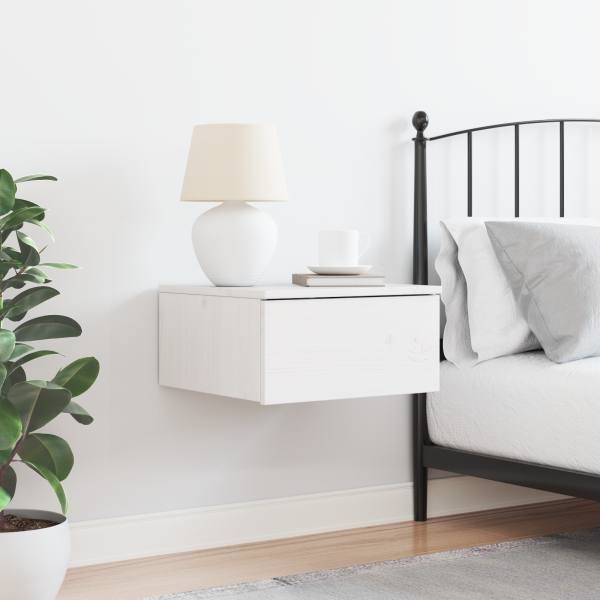 Mesa de Cabeceira Montada na Parede Branco 37 x 35 x 18.5 cm M 4