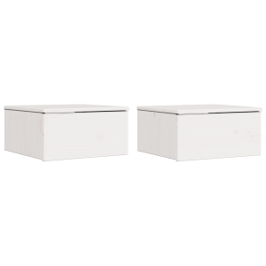 Mesa de Cabeceira Montada na Parede com gaveta 2 pcs Branco H